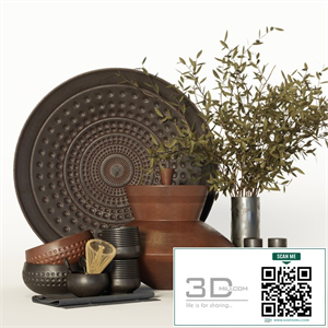 Pottery decorative set