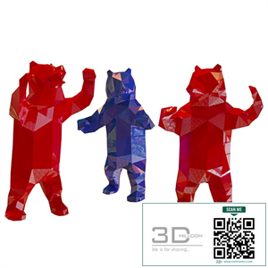 Brown bear low poly