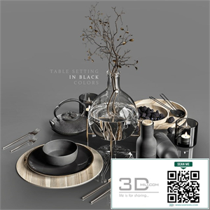 Table setting in black colors 2