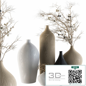 Decorative Set Vases and Dry branch - Set 44