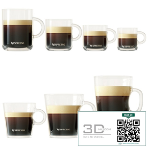 Cups with Nespresso coffee