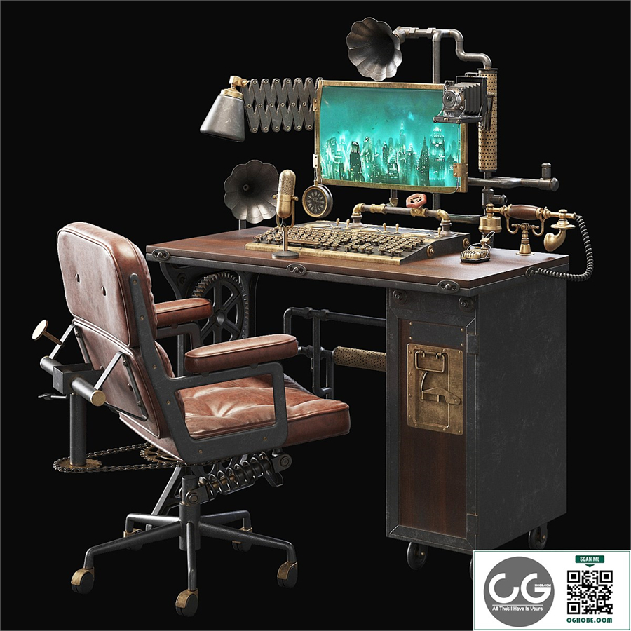 Steampunk style workplace
