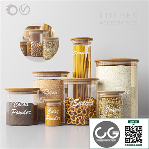 Bambo glass jars