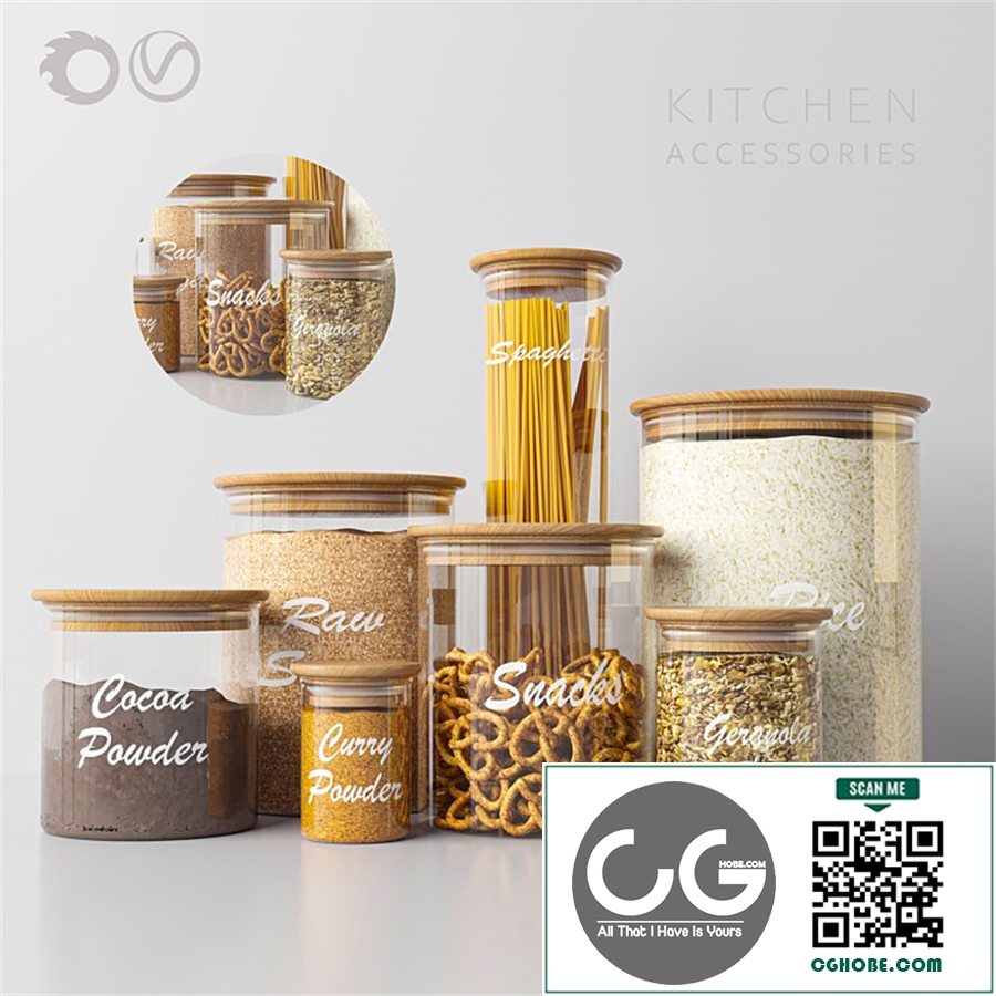 Bambo glass jars