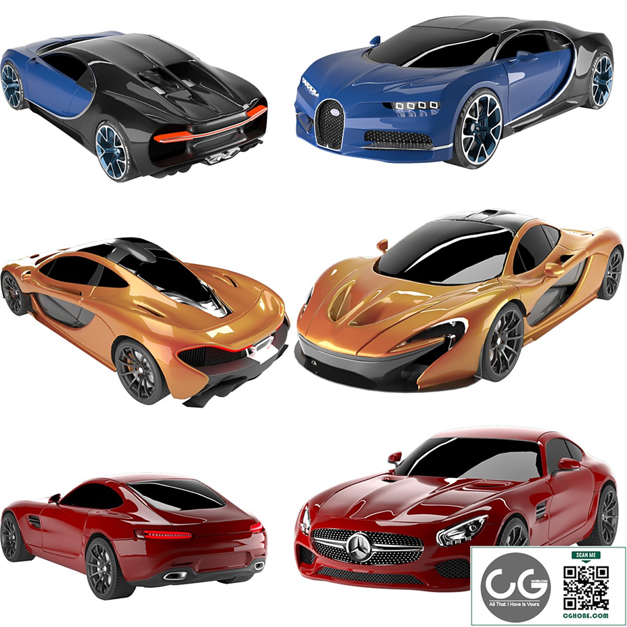 low poly cars set 1