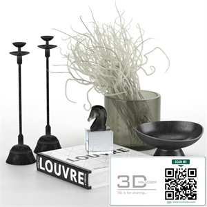 Decorative set with feather grass
