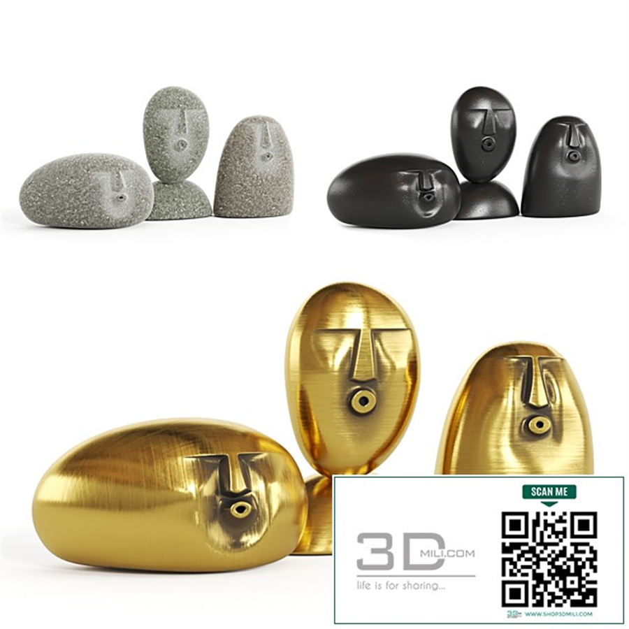 Oof stones / Figurines in the shape of faces