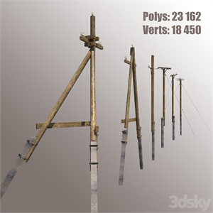 Wooden poles