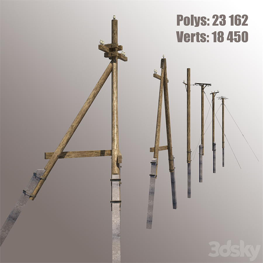 Wooden poles