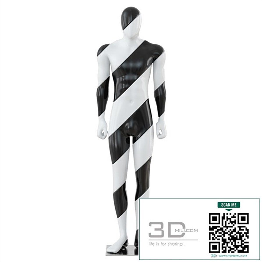 Male Mannequin with Black and White Color 57