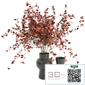 Indoor Plants in rusty Concrete Pots - Set 38