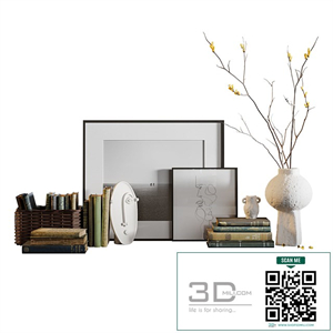 Decor set with vases and books