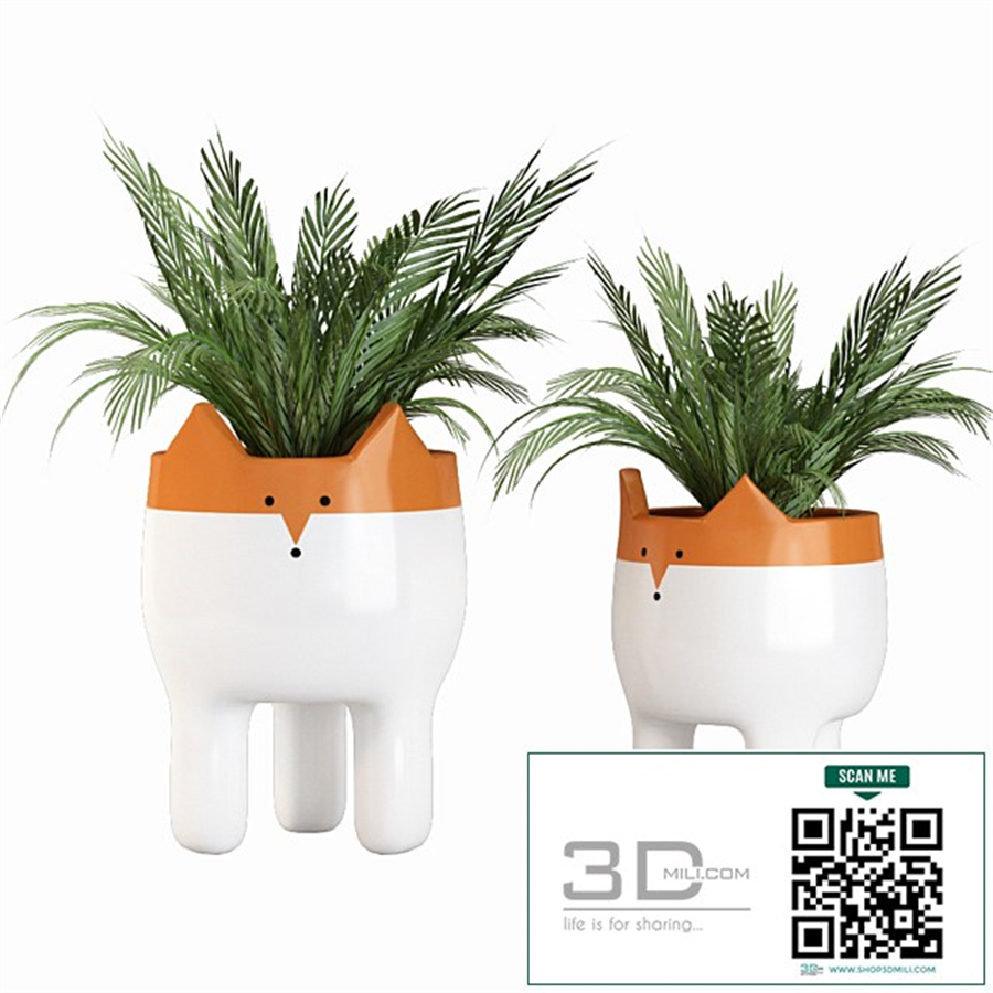Ceramic Fox Plant Pot 01