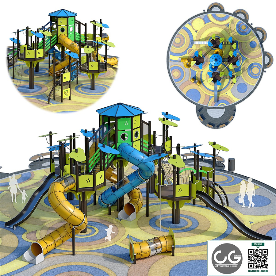 Large children playground. Playground