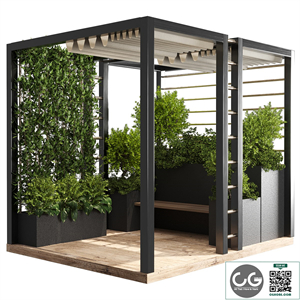 Landscape Furniture with Pergola and Roof garden 01