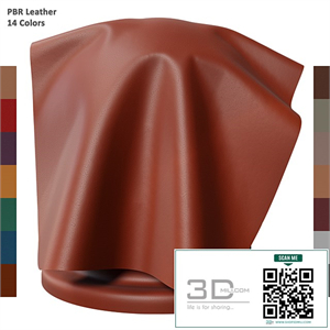 Grain Leather | PBR | 14 Colors | 4K | PNG