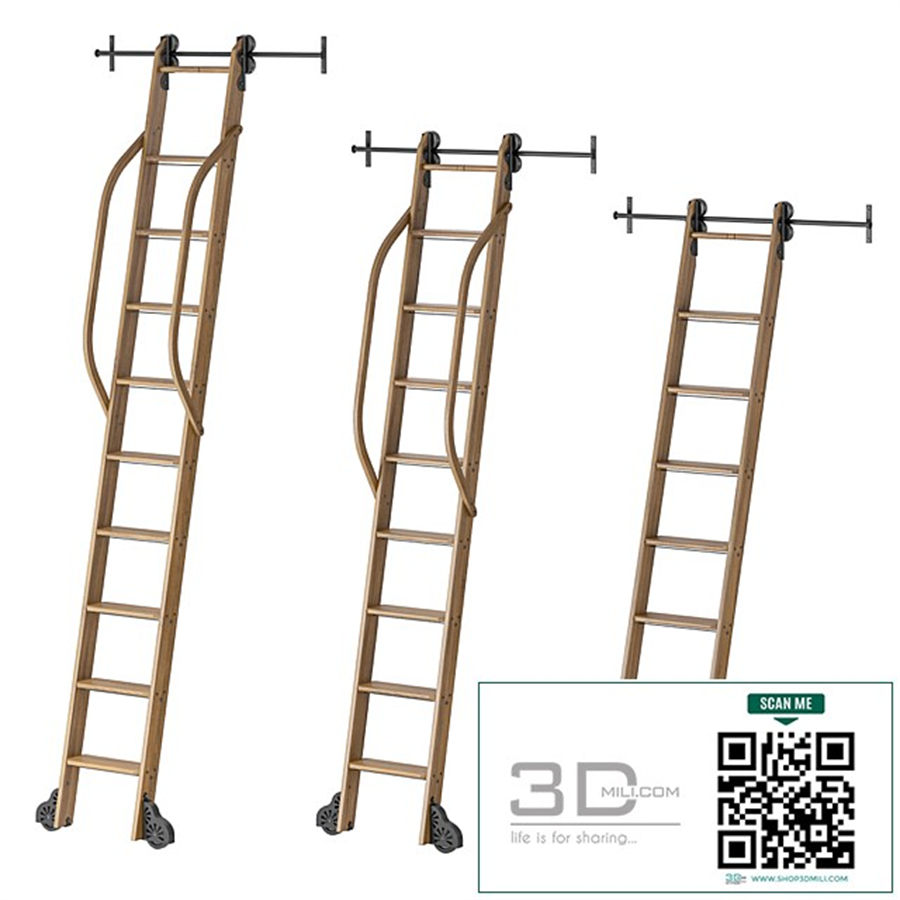 Custom Service Hardware Rolling Library Ladder