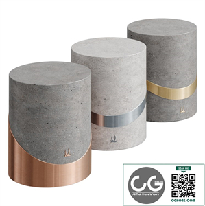 metal and concrete stools