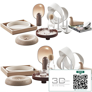 Living contemporary nature accessories decor set