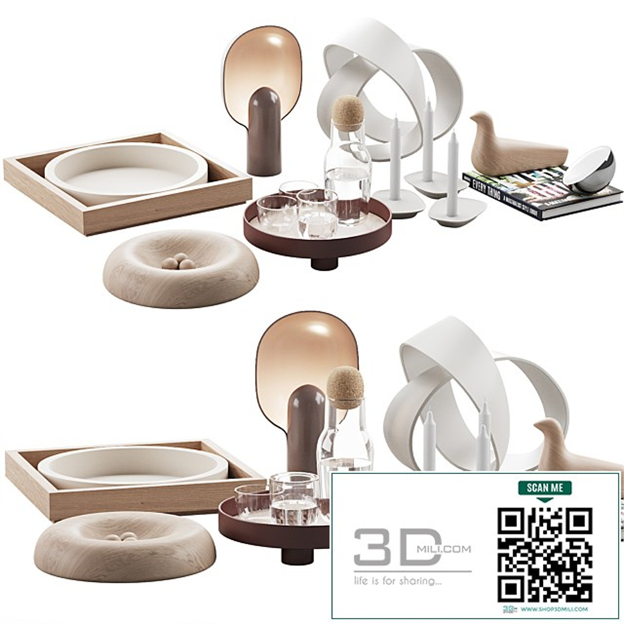 Living contemporary nature accessories decor set