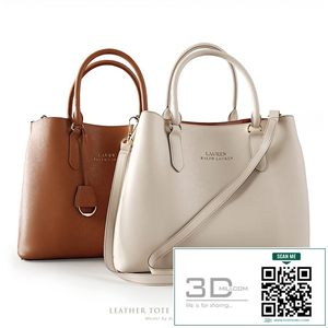 Leather tote handbag