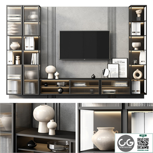 TV wall BLACK