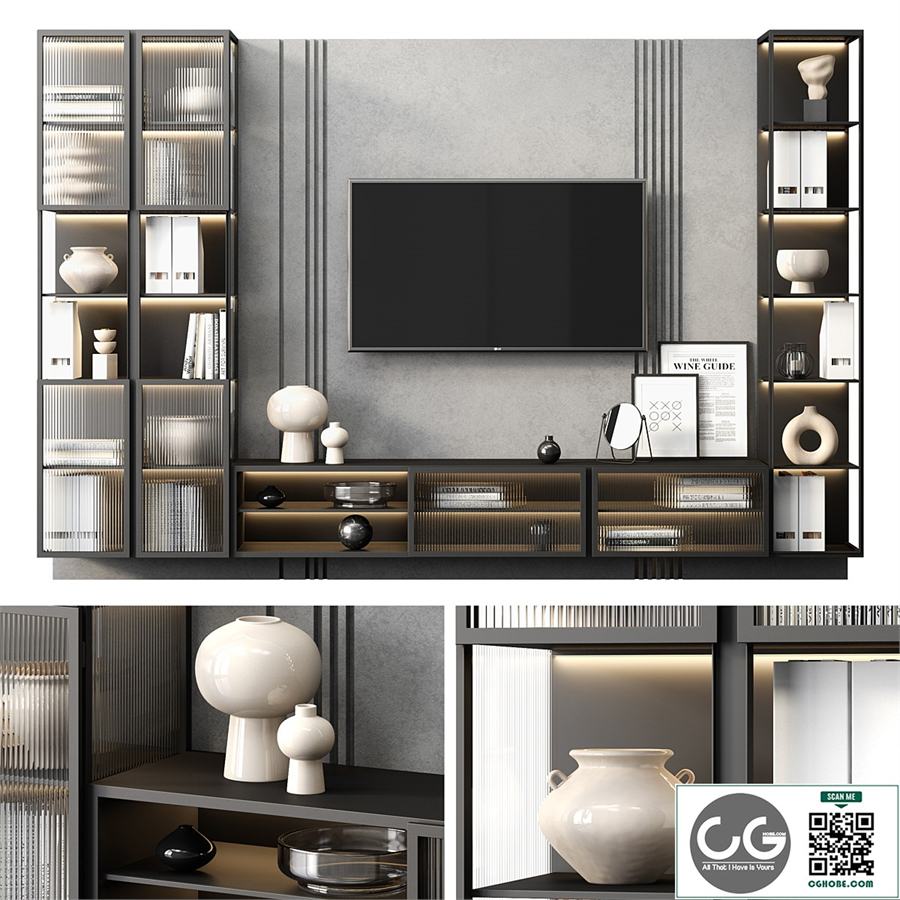 TV wall BLACK