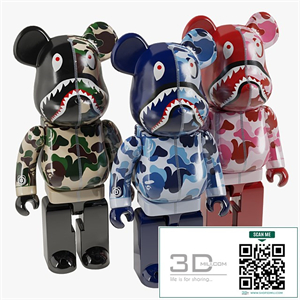 Bearbrick / Bape ABC Camo Shark
