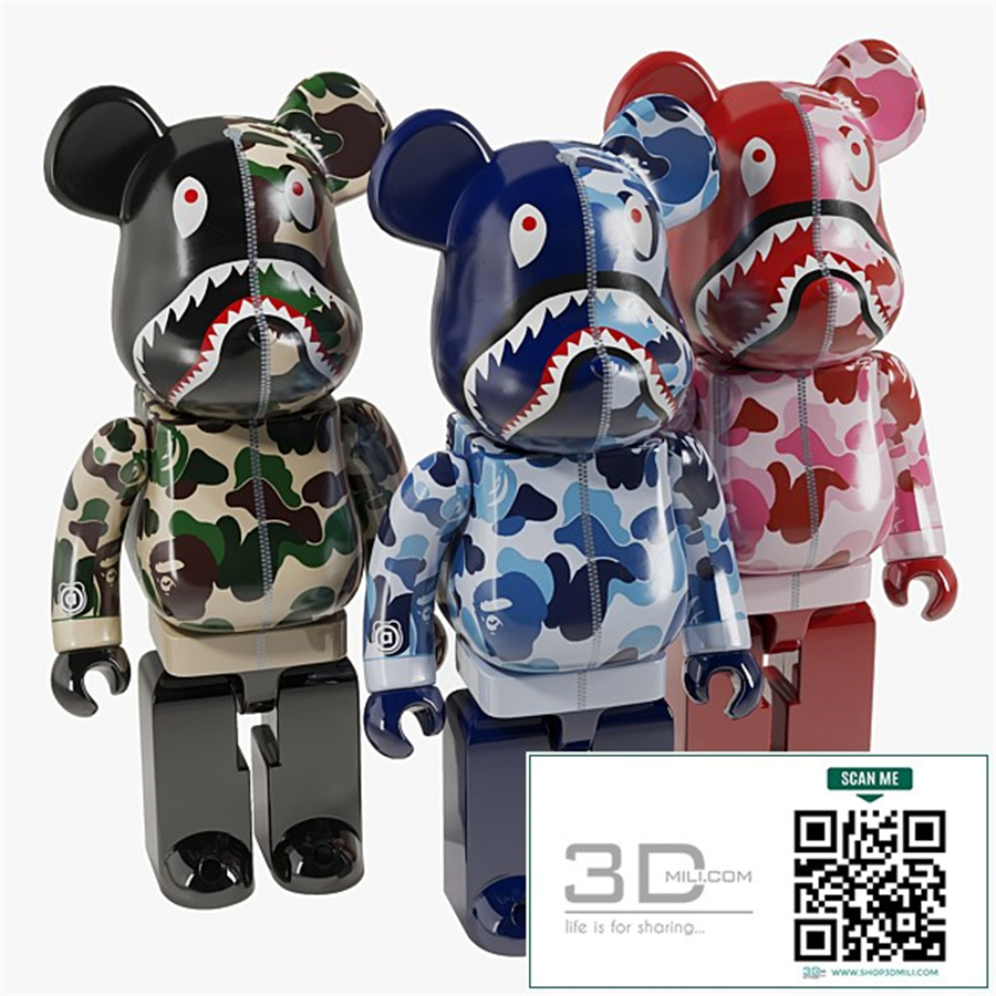 Bearbrick / Bape ABC Camo Shark