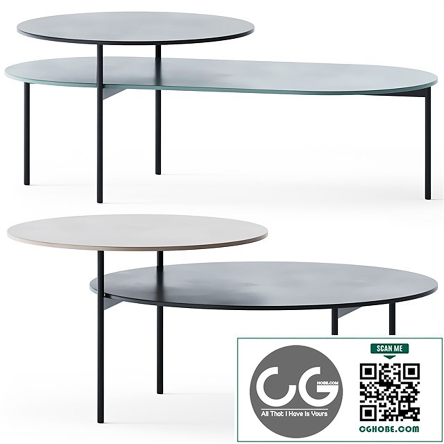 Coffee Table Tavolino KIN-c and KIN-o by Novamobili