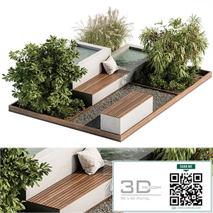 Backyard and Landscape Furniture Bench and Pound - Set 26