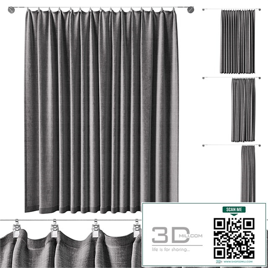 Curtains pinned by clamps & curtain wire, 500 cm stainless steel Ikea DIGNITET