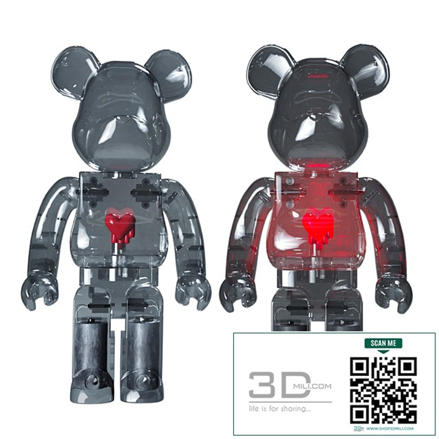 Bearbrick Emotionally Unavailable Red Heart 1000% Clear