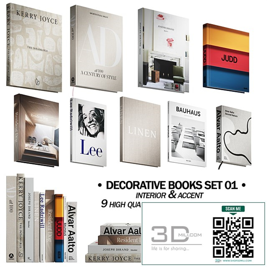 030 Decorative books set 01 neutral 00