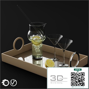 Global Views Leather Serving Tray