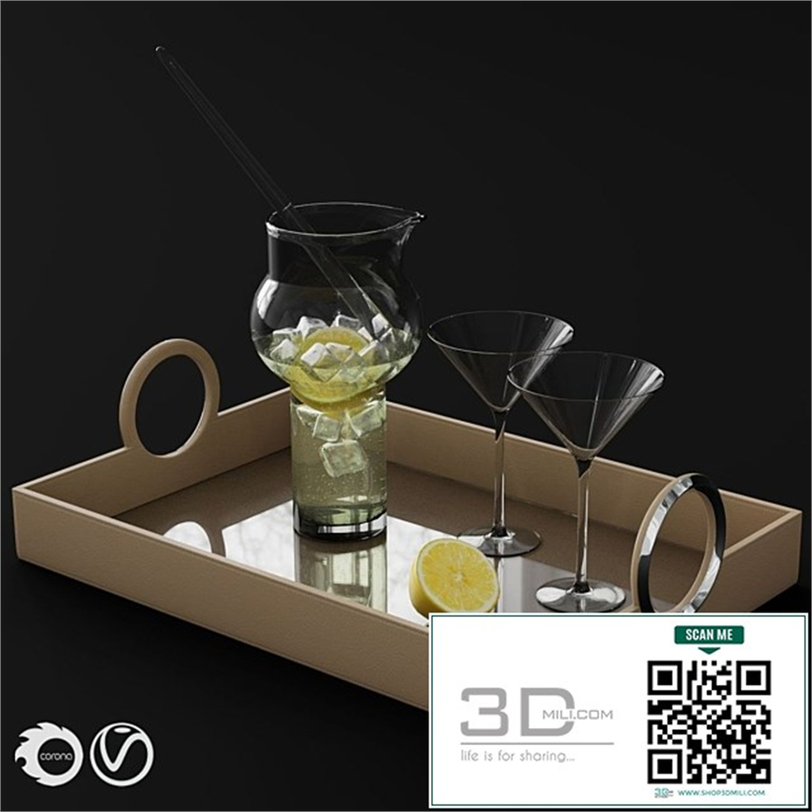 Global Views Leather Serving Tray