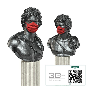 Young greek bust mask black