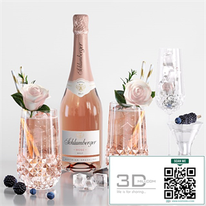 Pink rose cocktail