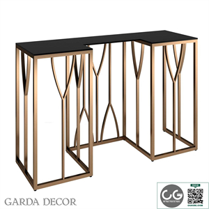 CONSOLE BLACK GLASS / GOLD 13RXC3102-GOLD Garda Decor