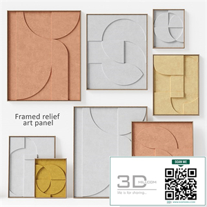 HKliving Framed relief art panel