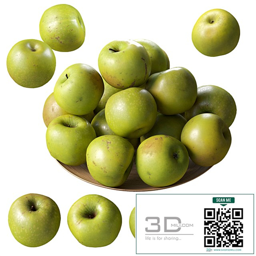 Granny Smith Apples. 4 models