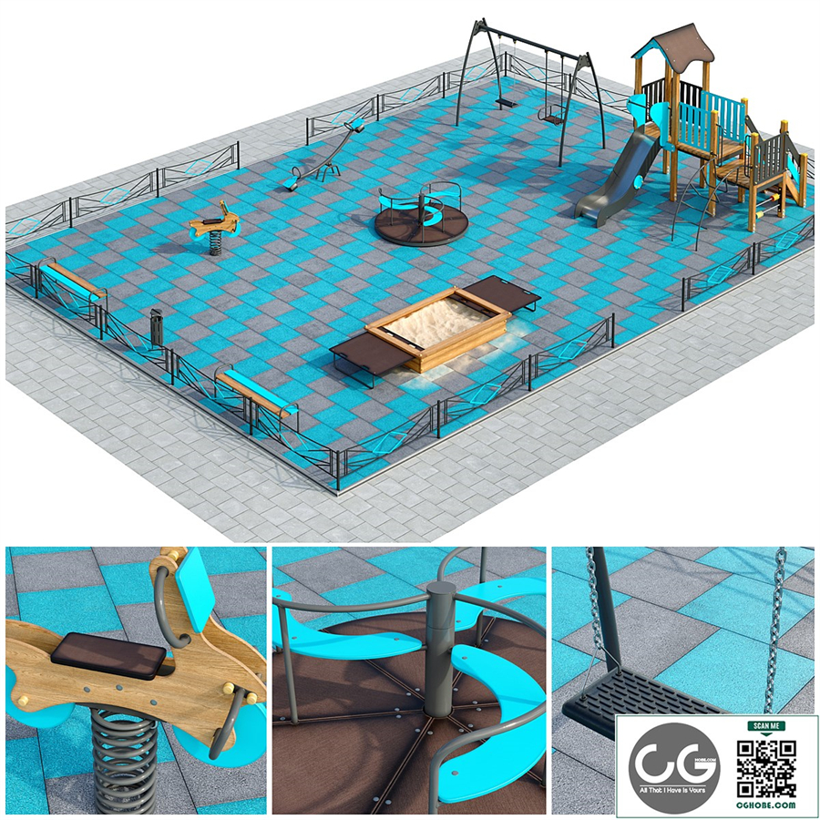 Stylish turquoise playground. Playground