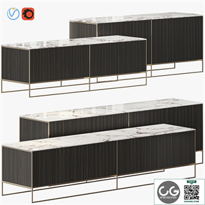 MINOTTI CALDER BRONZE LIVING HORIZZONTAL SIDEBOARD