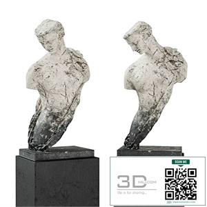 Greek woman torso pedestal marble