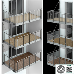 Metal balcony / Metal balcony (3 types of cantilever balconies)