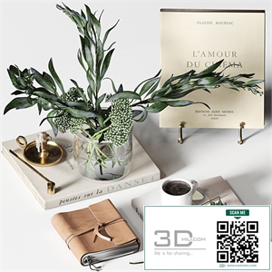 Decorative set 018 with coffee and bouquet