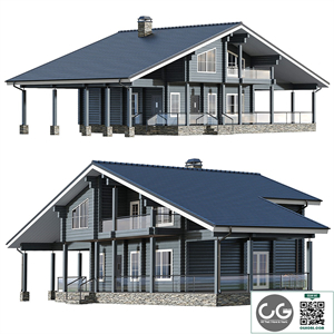 Glued laminated timber house with carport and large terrace