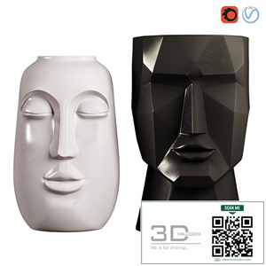 Face Vases, Set of 2