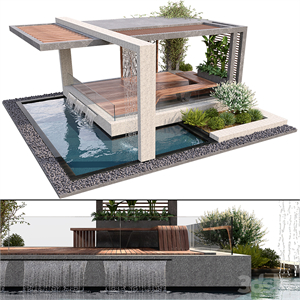 Pergola With Water & Plants