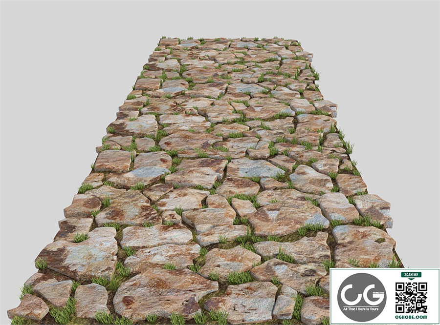 Stone-paved track